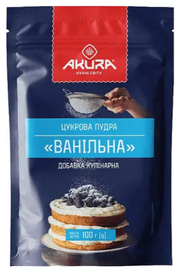 Пудра цукрова Akura Ванільна 100г